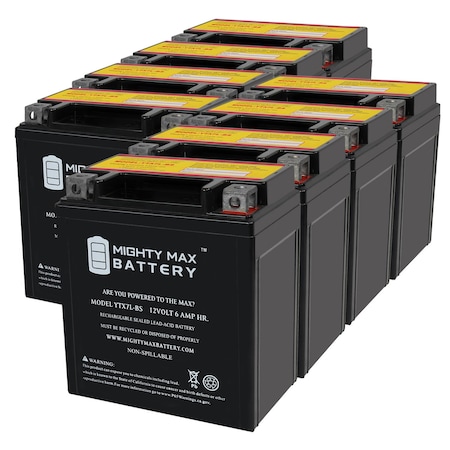 YTX7L-BS 12V 6AH Replacement Battery compatible with Malaguti X3M Motard 125 08-8 Pack